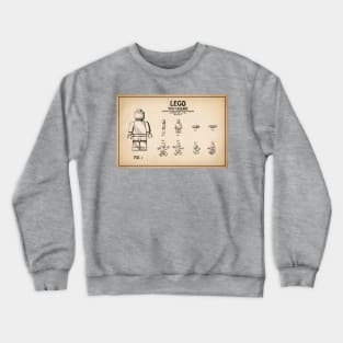 Lego Toy Figurine Patent Drawing - S Crewneck Sweatshirt